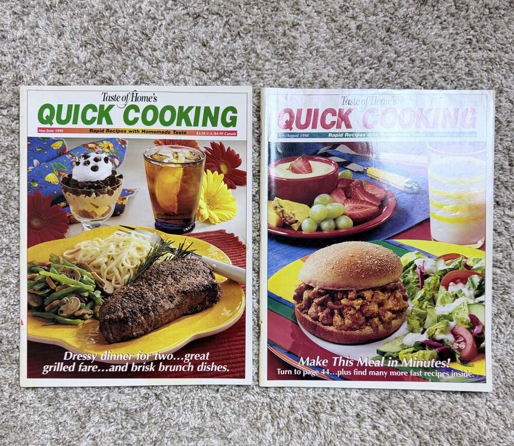 Taste of Home's Quick Cooking Magazine Lot Vintage 1998/1999